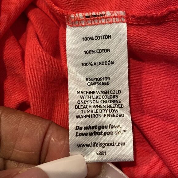 Life Is Good Red Long Sleeve Shirt Size Small - Picture 6 of 6